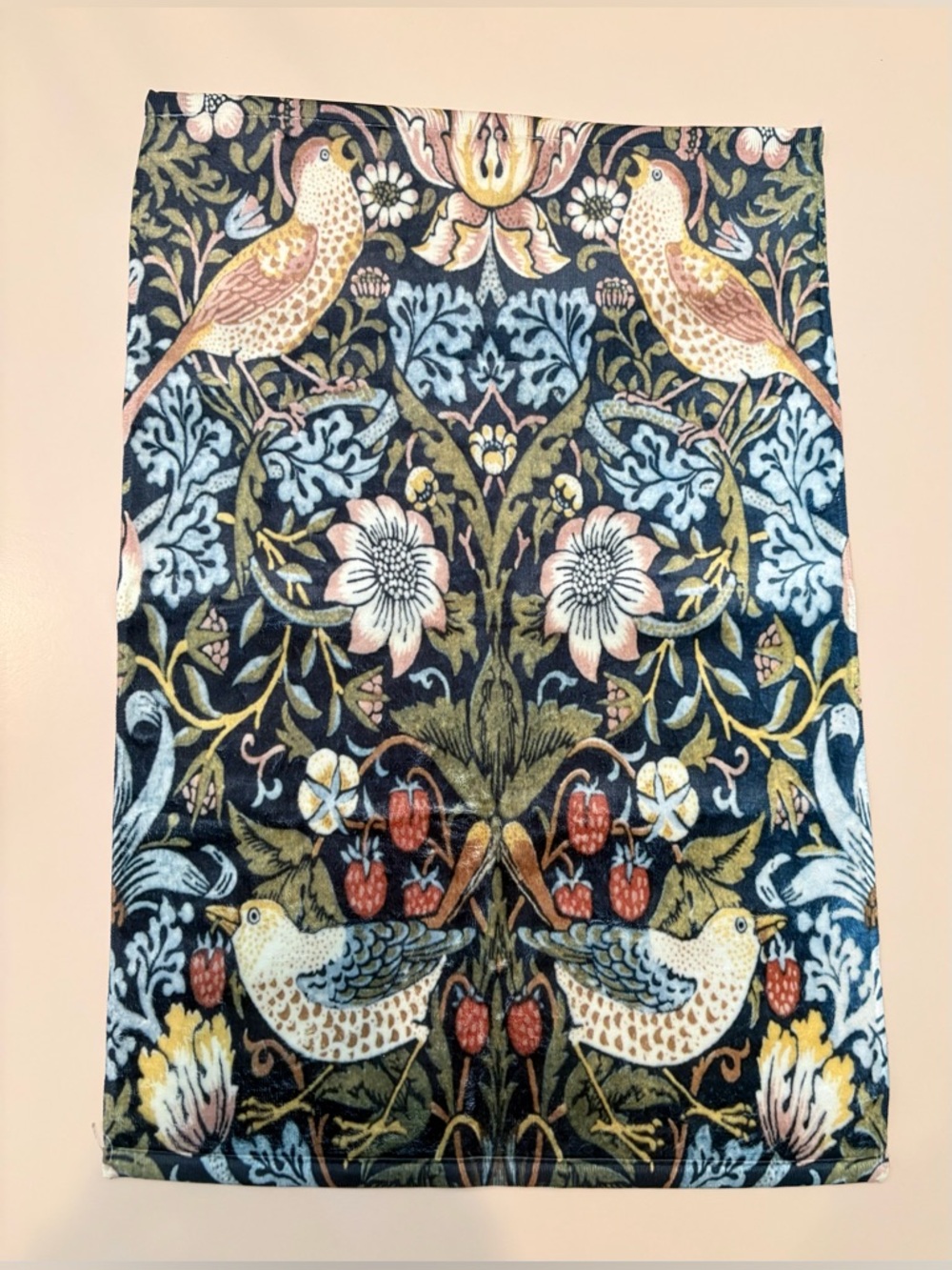 Floral Bird Dish Towel with Strawberries 🍓